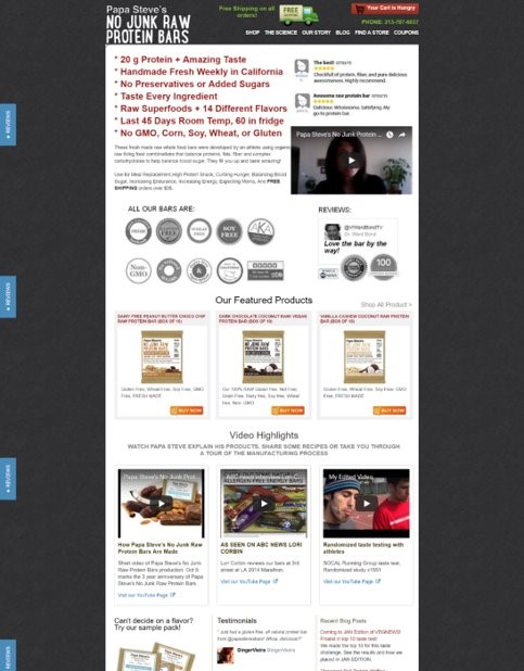 Original Papa Steve's: Image from marketingsherpa.com